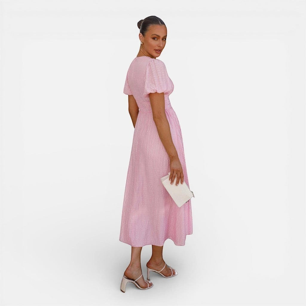 Laurior | Robe Midi Femme Décontractée Élégante Tissu Doux Confort Quotidien