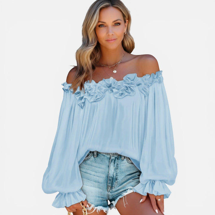 Laurior | Chemisier à manches volantées pour femme Haut ample décontracté