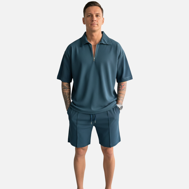 Laurior | Ensemble polo et short légers pour homme coupe décontractée