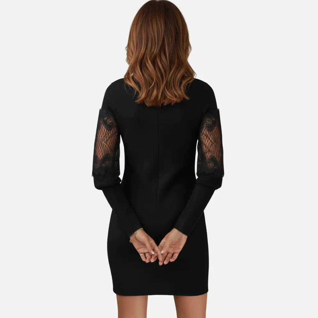 Laurior | Robe élégante à col en V en dentelle pour femmes, idéale pour les occasions spéciales