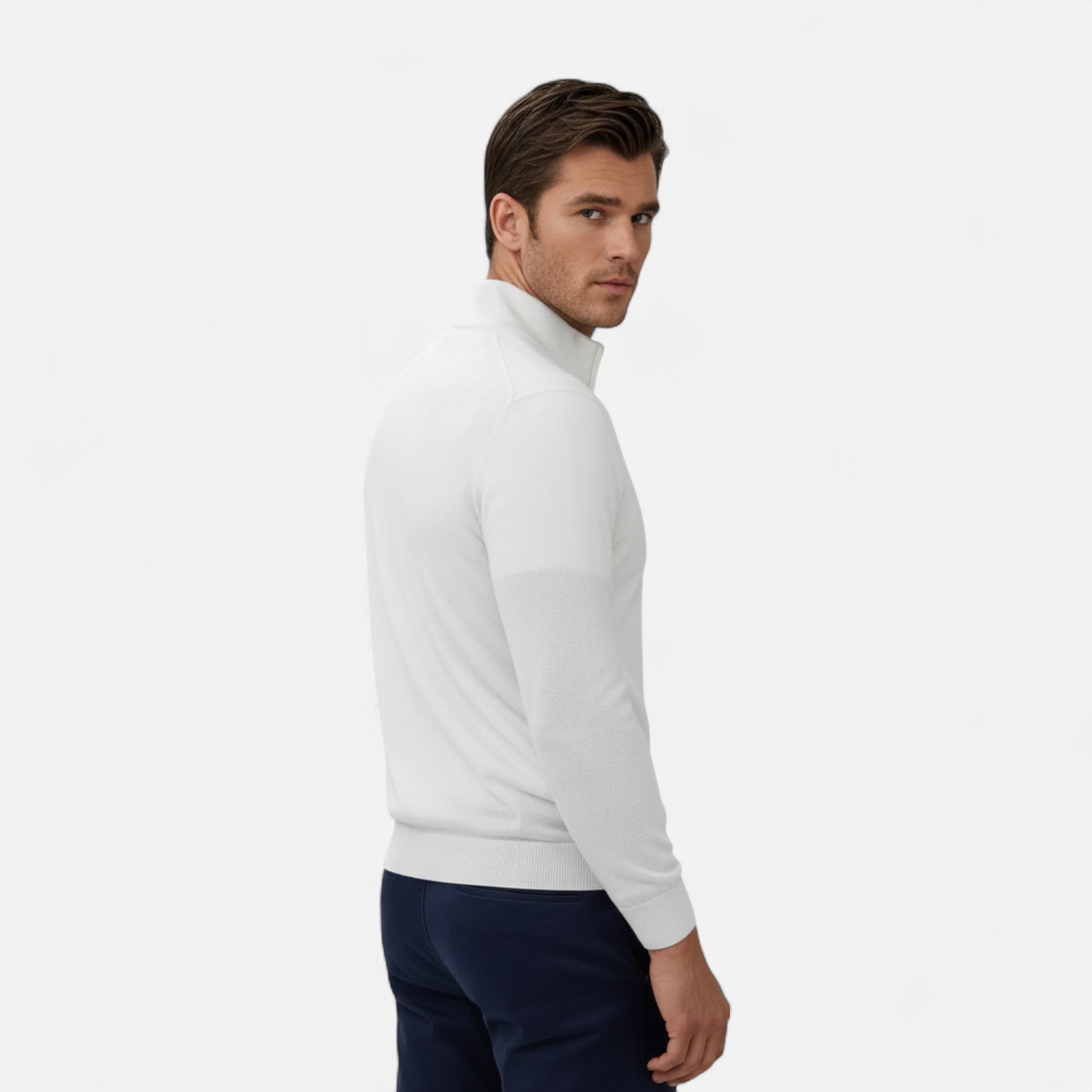 Laurior | Pull Homme Zippé Demi-Fermeture Décontracté