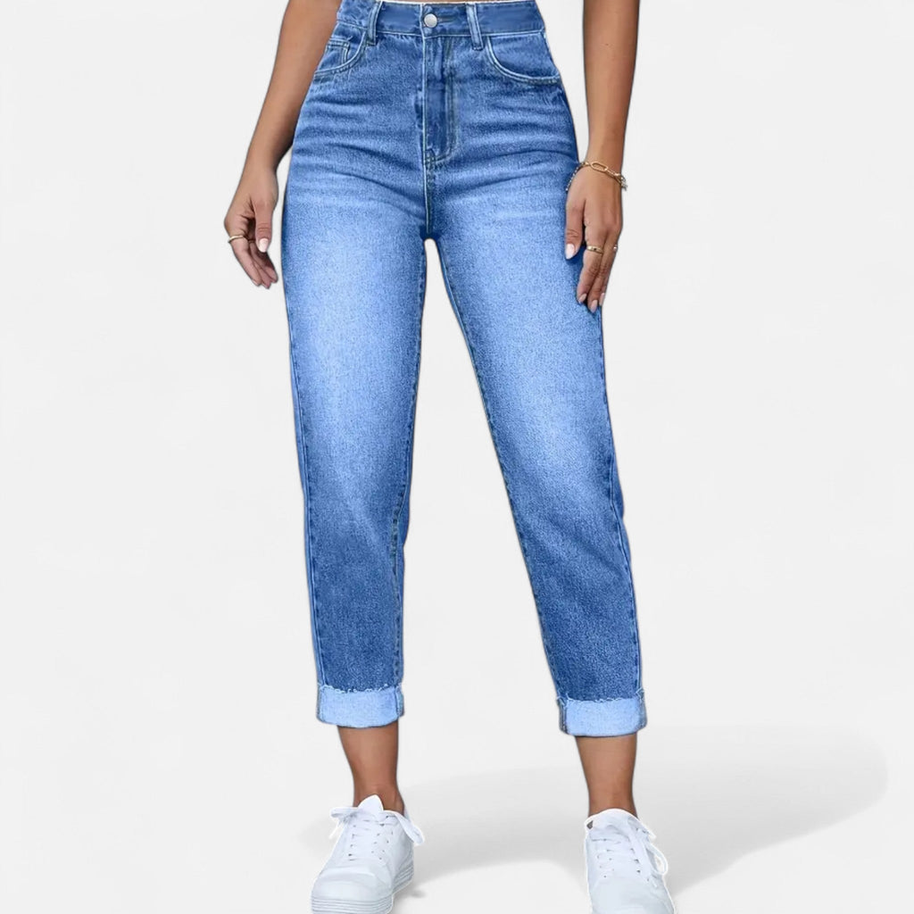 Laurior | Jean femme coupe regular en denim stretch