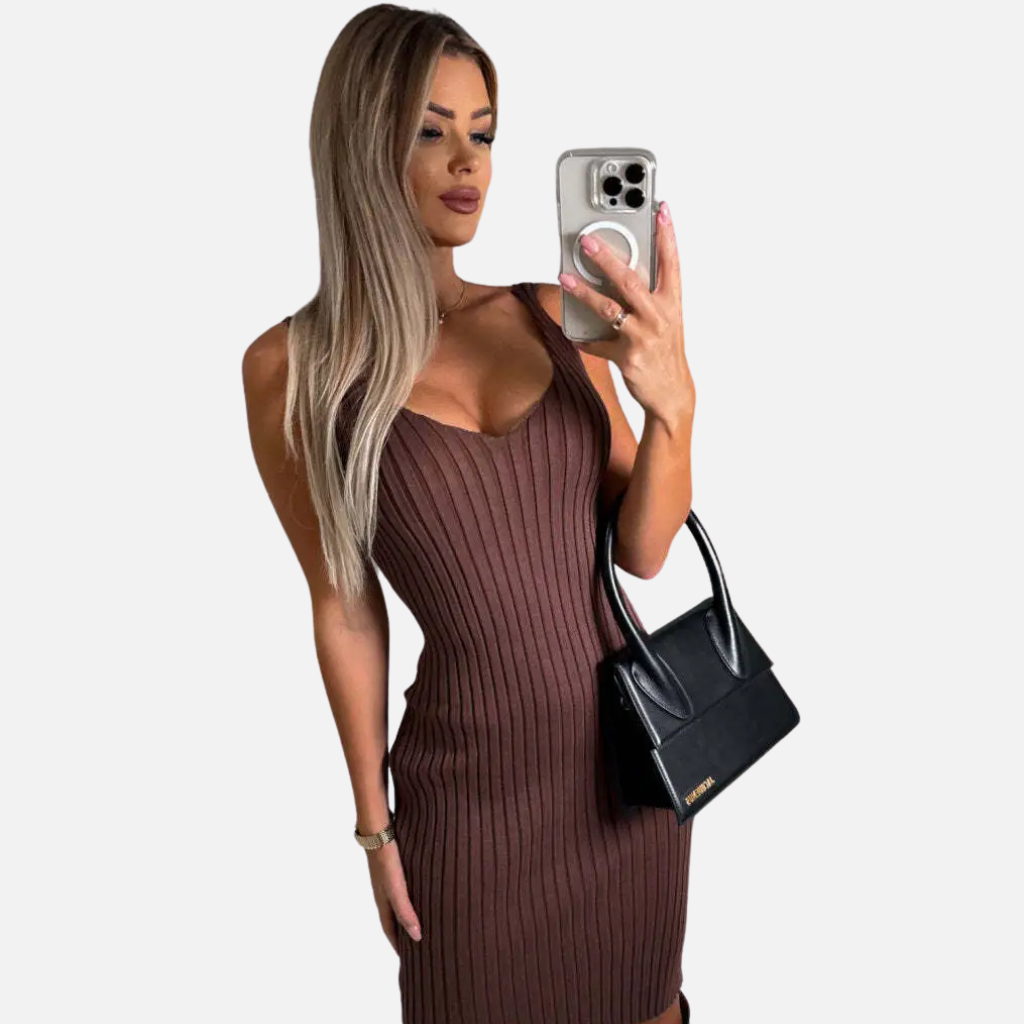 Laurior | Ensemble Top Maille Ajusté et Jupe Moulante Femme