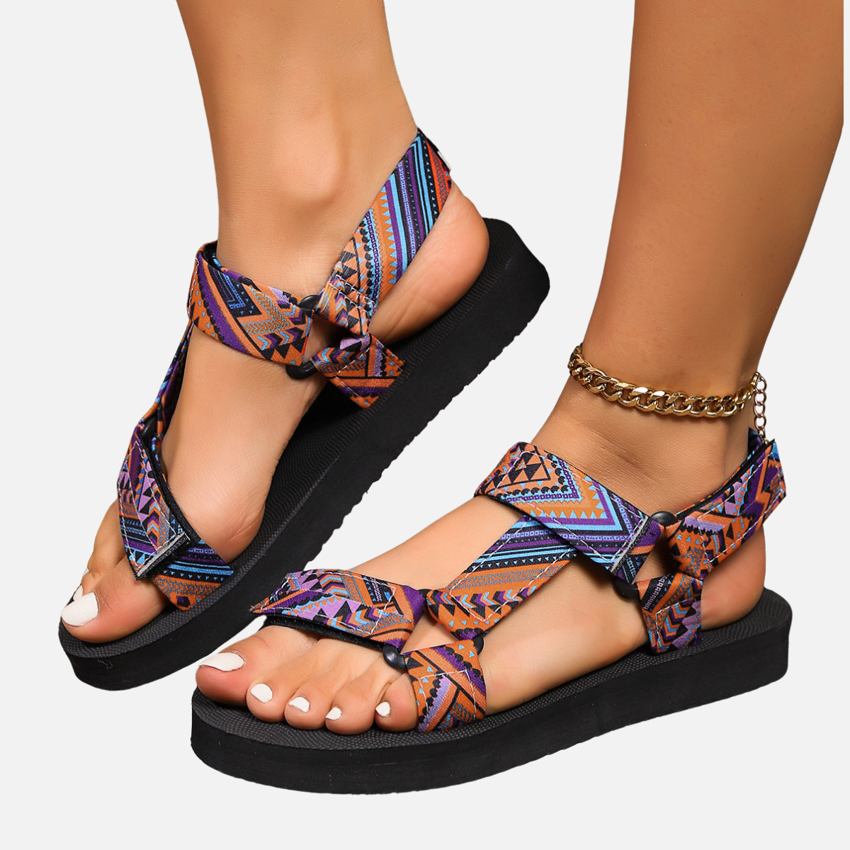 Laurior | Sandales plates pour femmes en fibres naturelles, confortables pour l'été