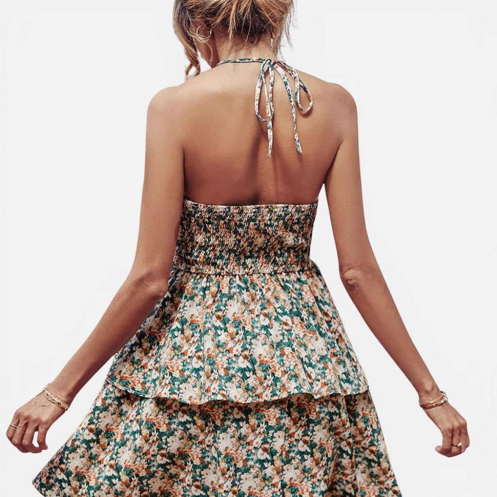 Laurior | Robe d'été à dos nu pour femme, pour la plage. Robe d'été florale et légère avec dos nu.