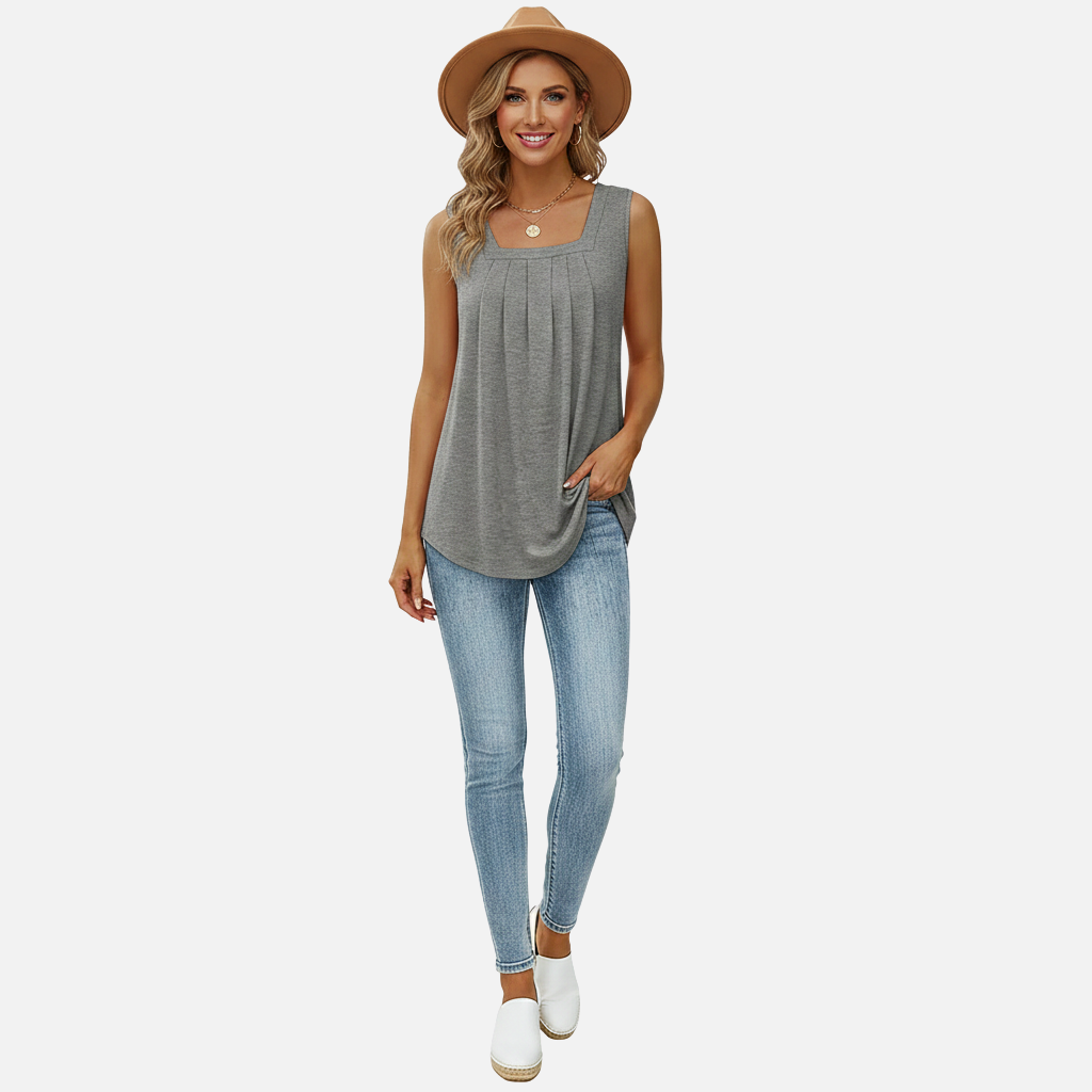 Laurior | Débardeur ample à encolure carrée pour femme, chemise d'été