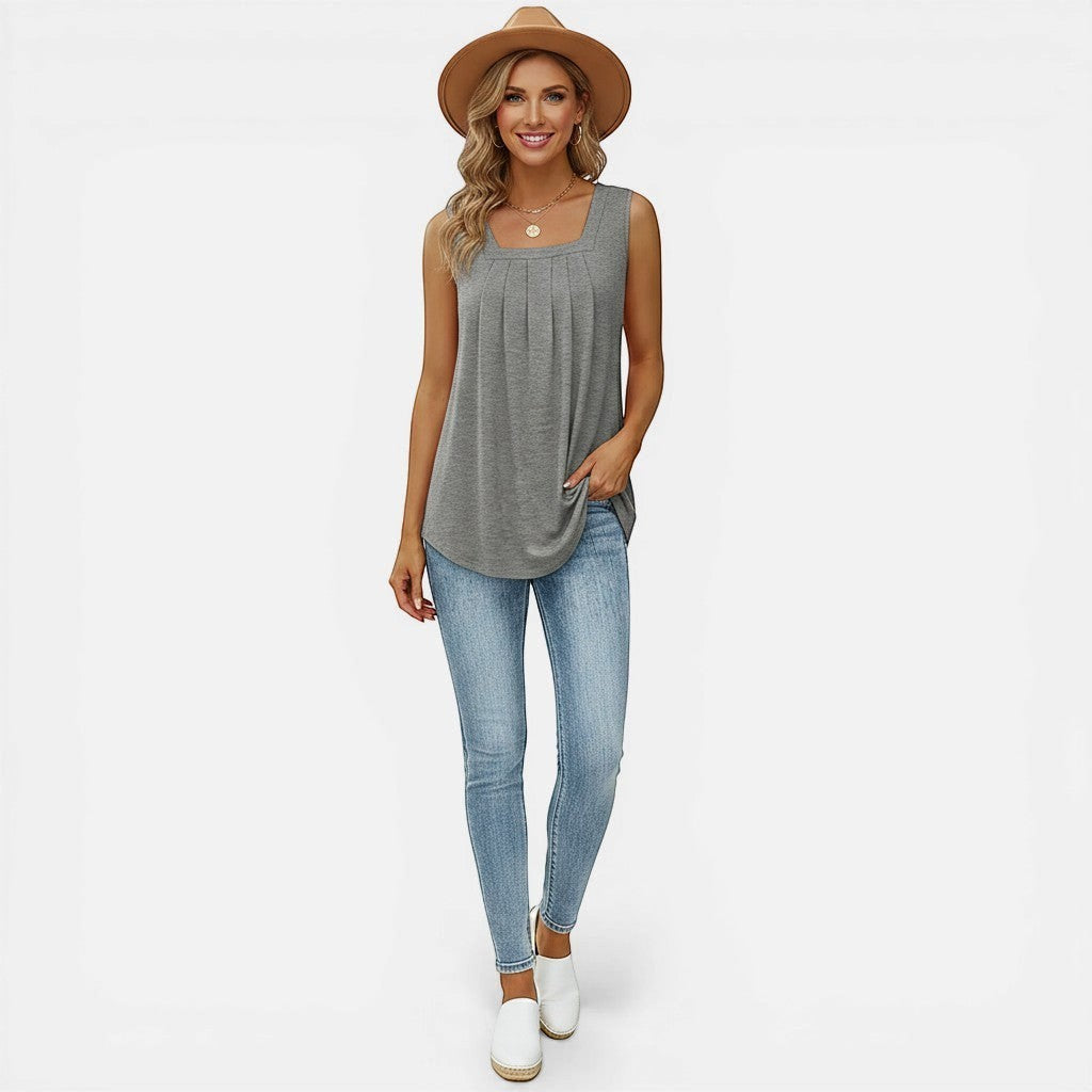 Laurior | Débardeur ample à encolure carrée pour femme, chemise d'été