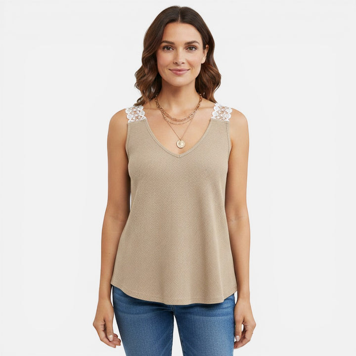 Laurior | Débardeur sans manches en dentelle pour femme, tenue décontractée pour l'été