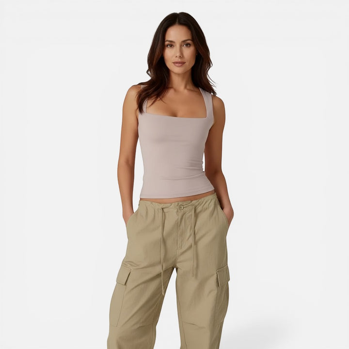 Laurior | Débardeur slim fit à encolure carrée pour femme, idéal pour l'été