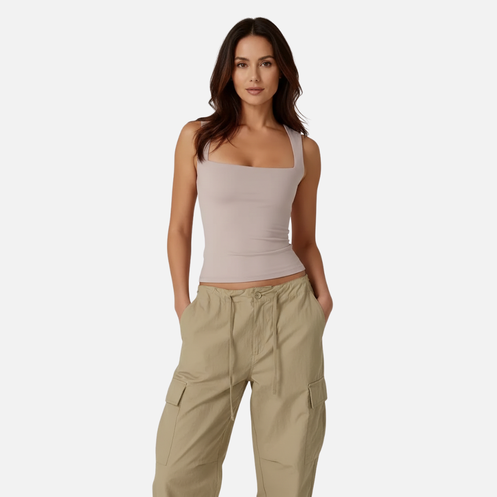 Laurior | Débardeur slim fit à encolure carrée pour femme, idéal pour l'été