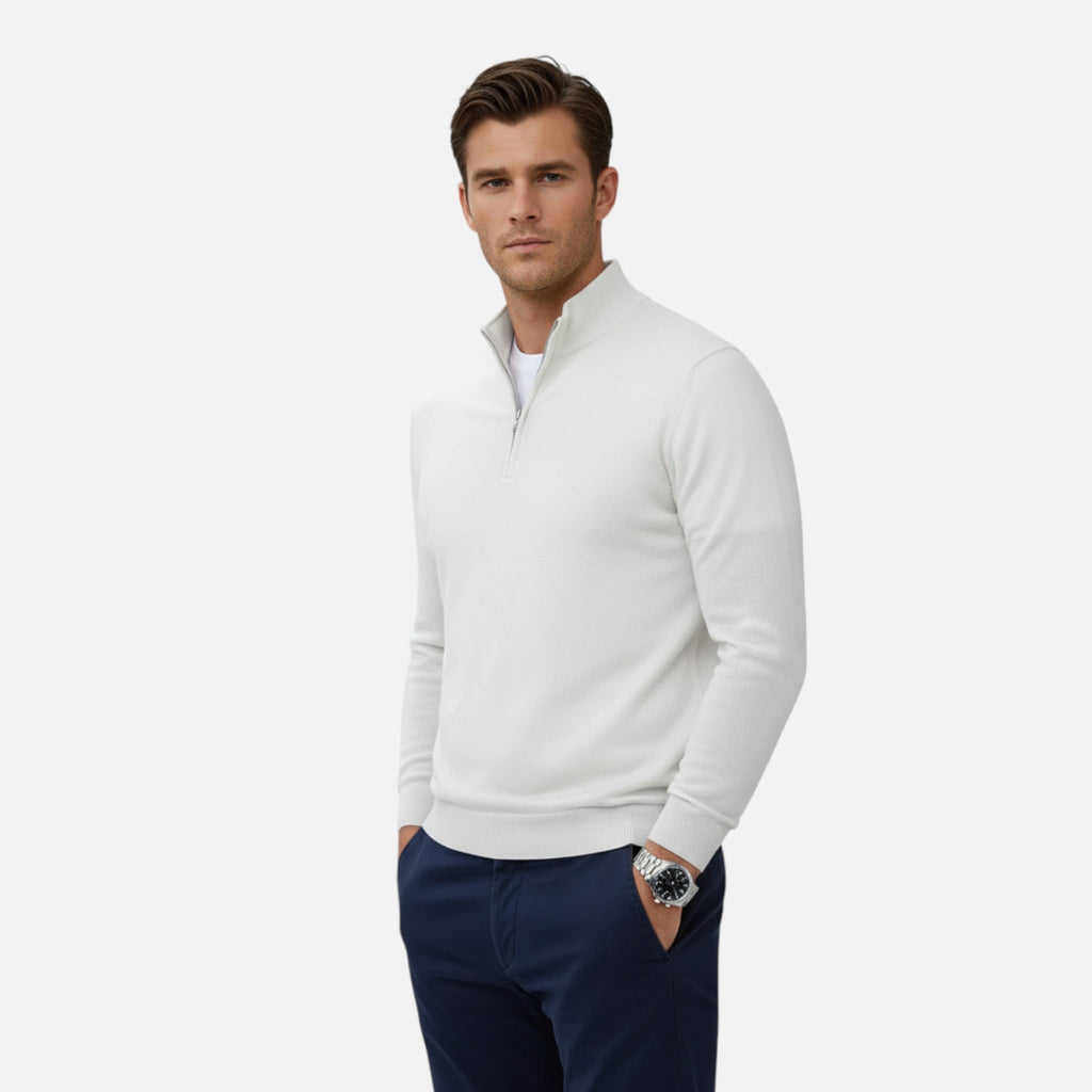 Laurior | Pull Homme Zippé Demi-Fermeture Décontracté