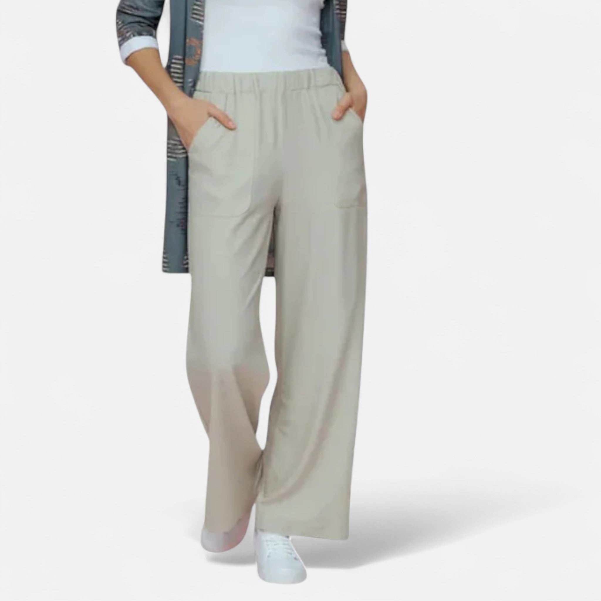 Laurior | Pantalon Femme Taille Haute Coupe Droite