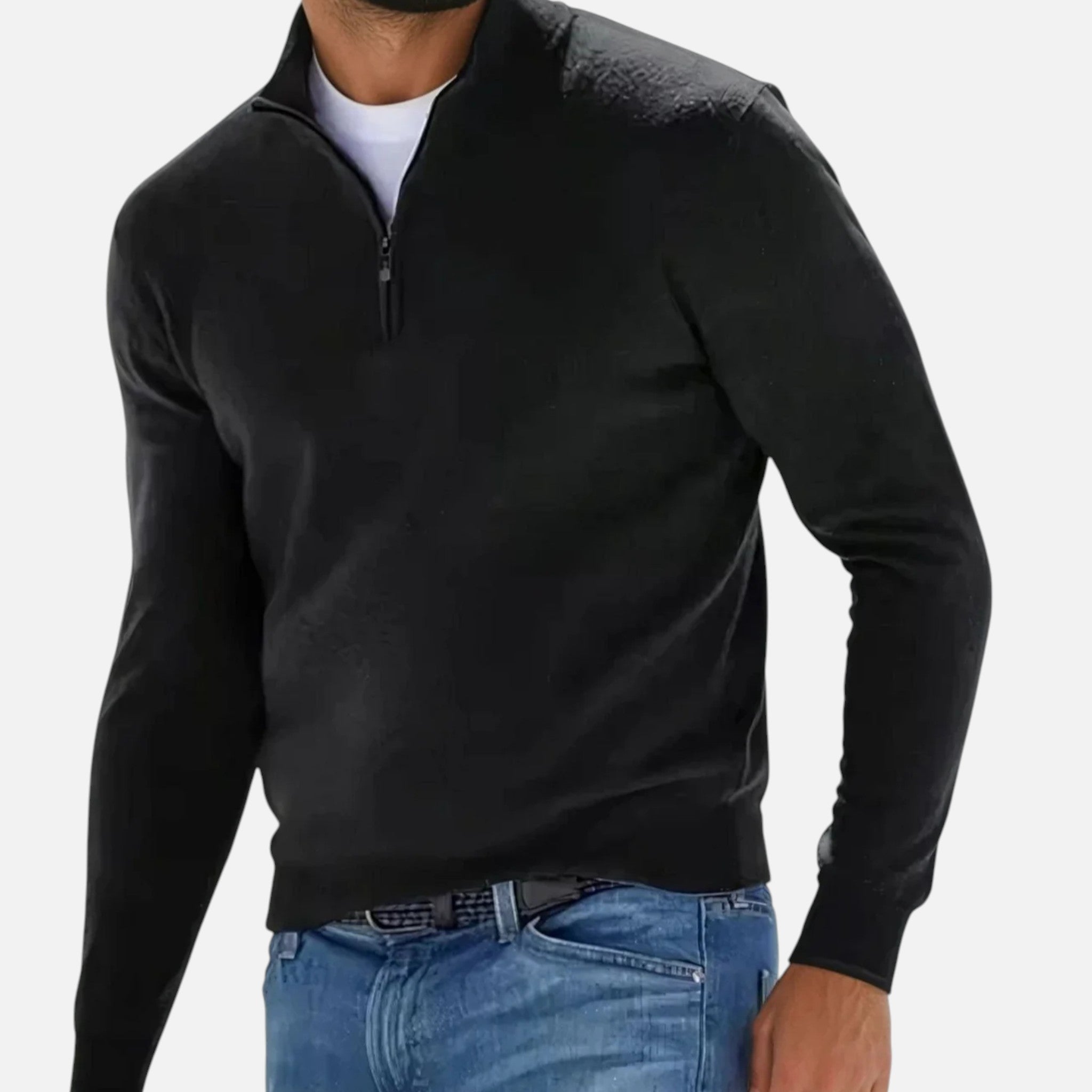 Laurior | Pull Homme Zippé Demi-Fermeture Décontracté