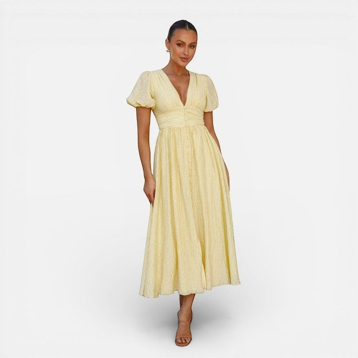 Laurior | Robe Midi Femme Décontractée Élégante Tissu Doux Confort Quotidien