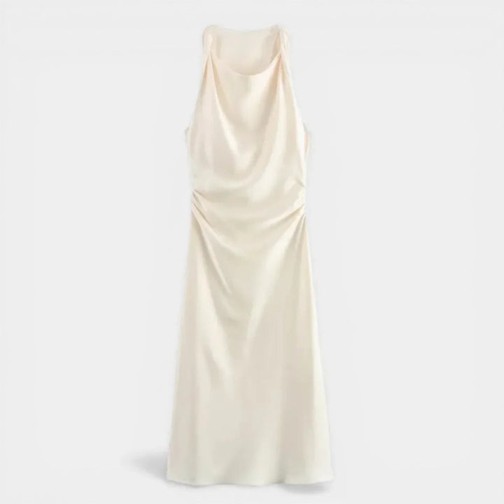Laurior | Robe de soirée femme – Style slip midi intemporel en satin fluide et élégant.