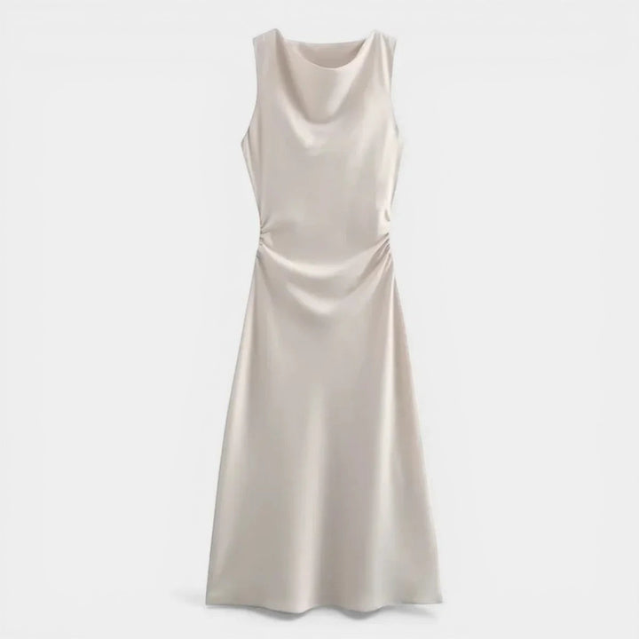 Laurior | Robe de soirée femme – Style slip midi intemporel en satin élégant.