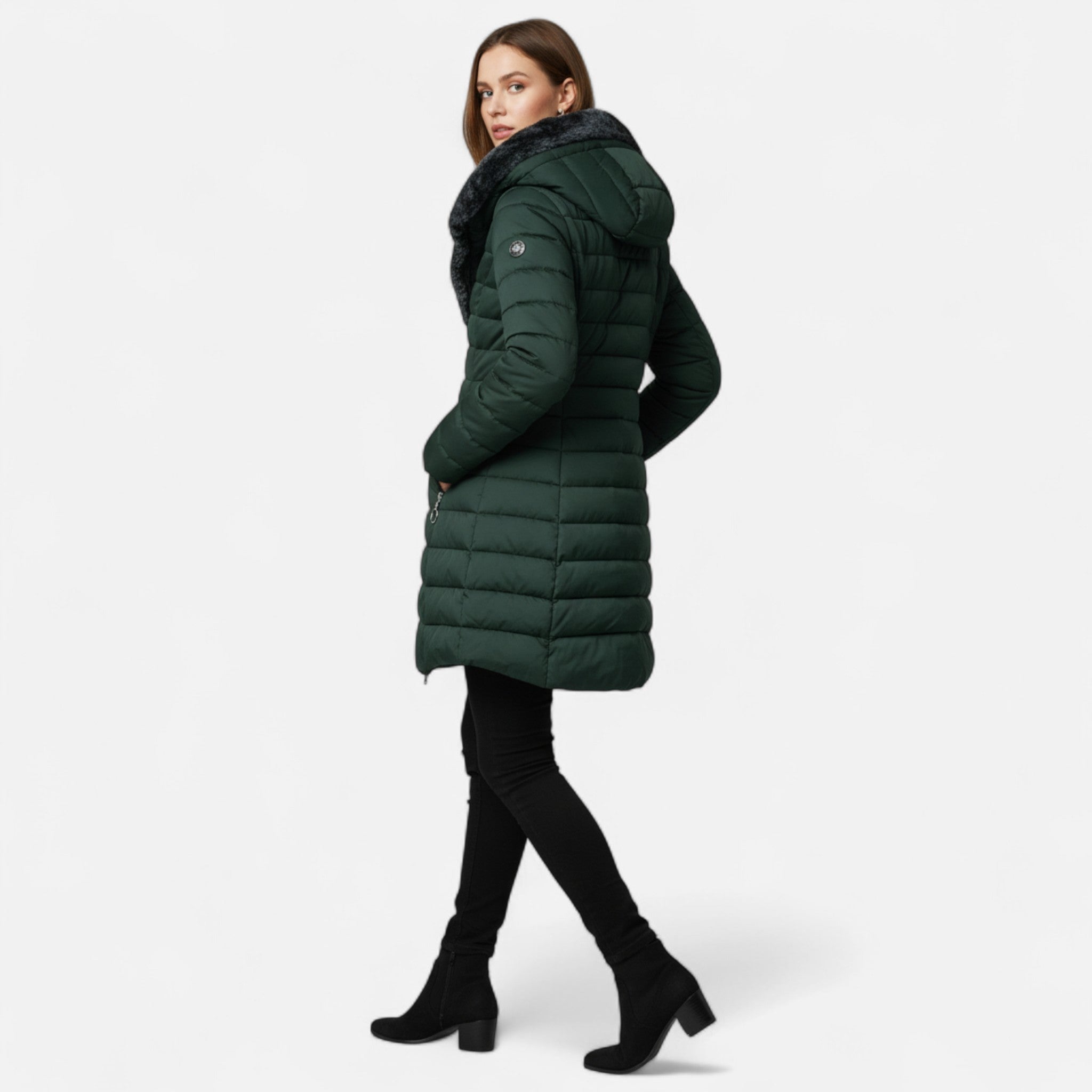 Laurior | Manteau Femme Mi-Long en Polaire d’Hiver
