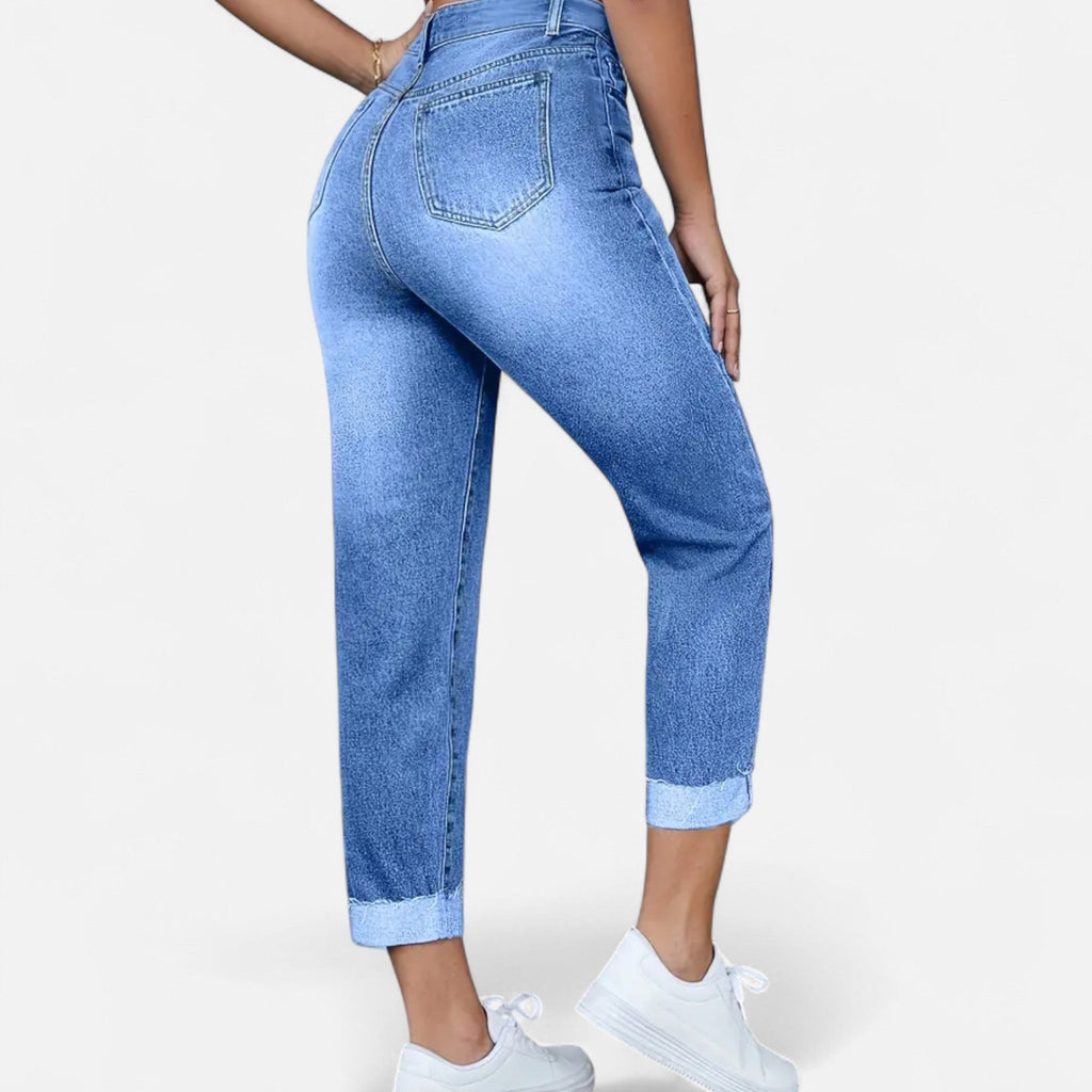 Laurior | Jean femme coupe regular en denim stretch