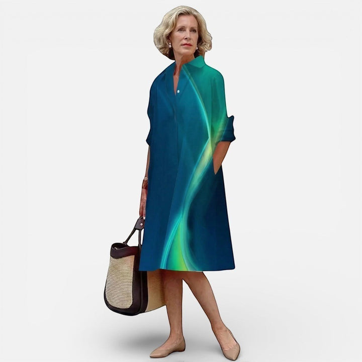 Laurior | Robe chemise midi décontractée pour femme, légère, pour un usage quotidien