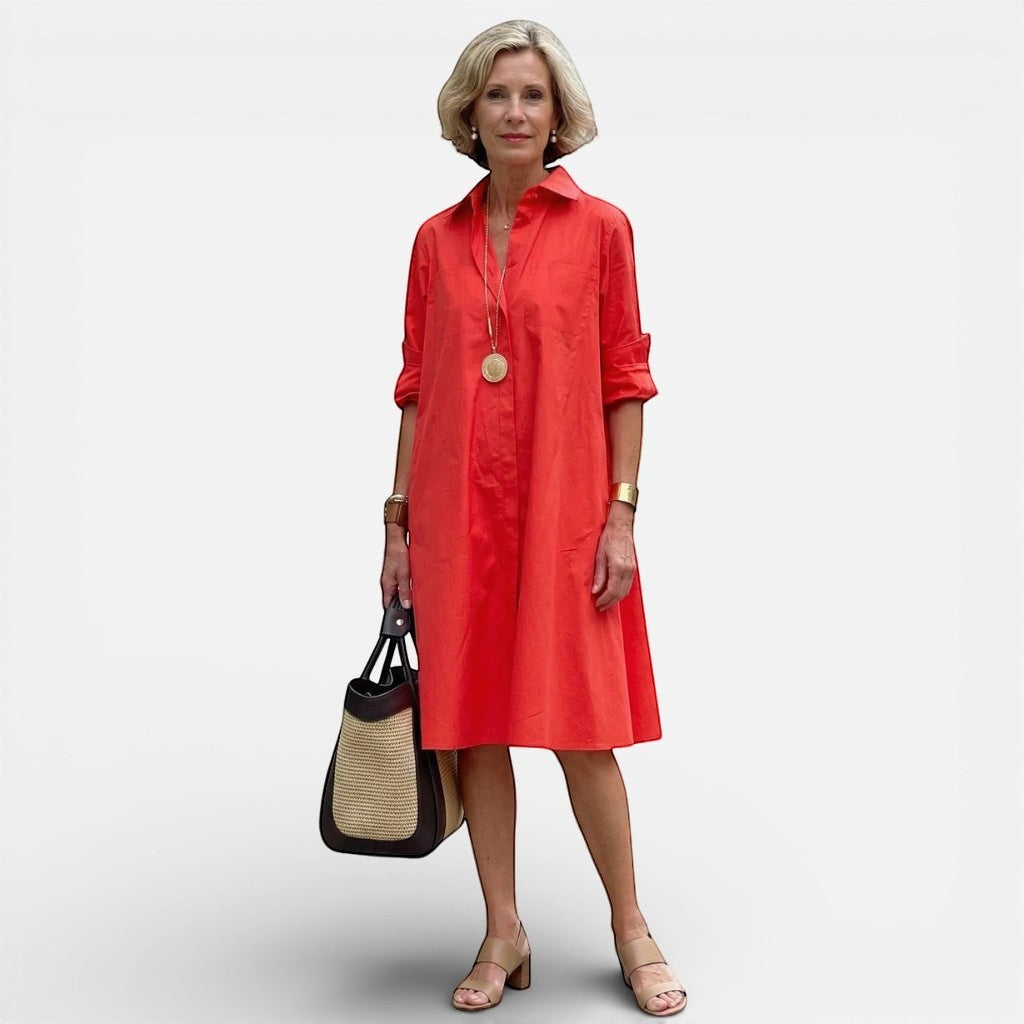 Laurior | Robe chemise longue coupe décontractée pour femme, tissu respirant, usage quotidien