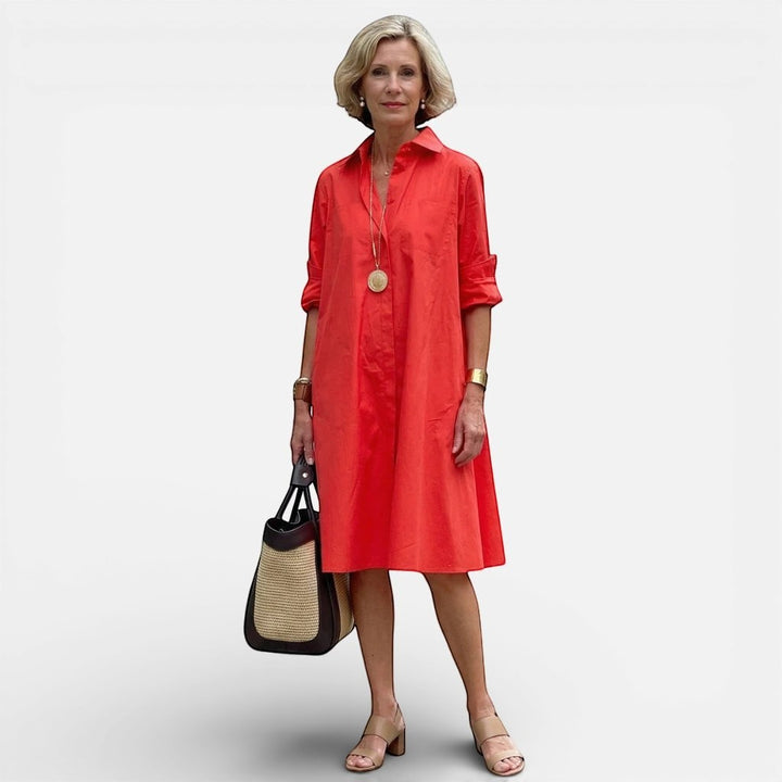 Laurior | Robe chemise longue coupe décontractée pour femme, tissu respirant, usage quotidien