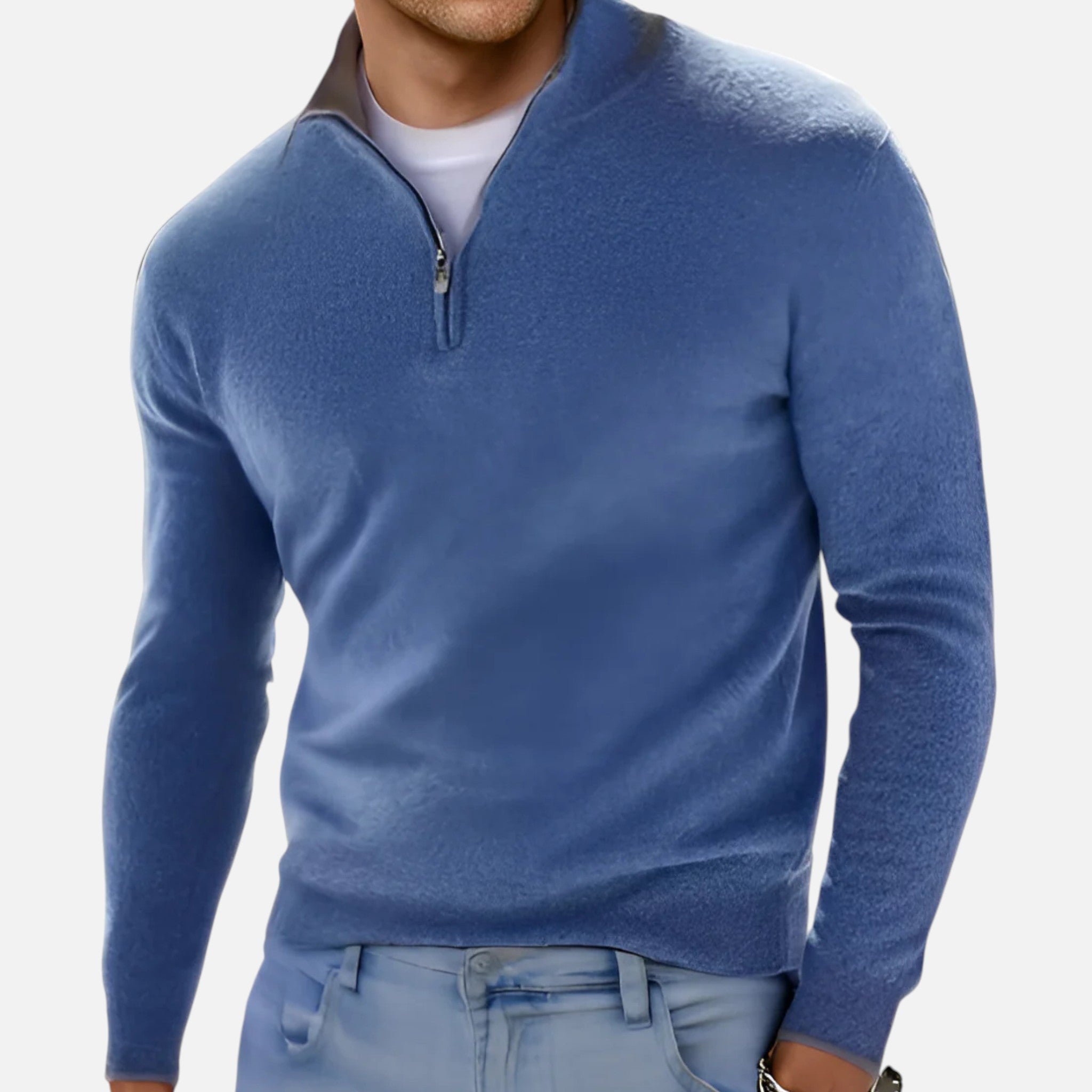 Laurior | Pull Homme Zippé Demi-Fermeture Décontracté